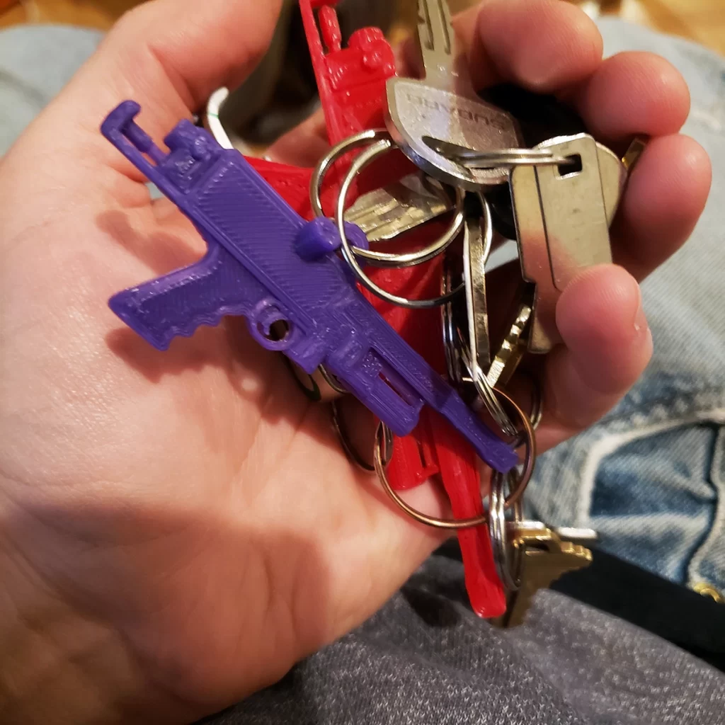 Purple Autococker Paintball Marker Key Chain On keys 